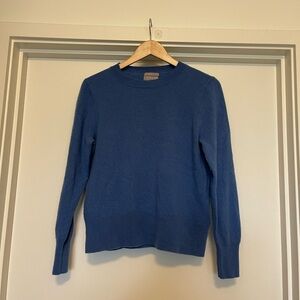 J Crew Large Cashmere Blue Crewneck Sweater